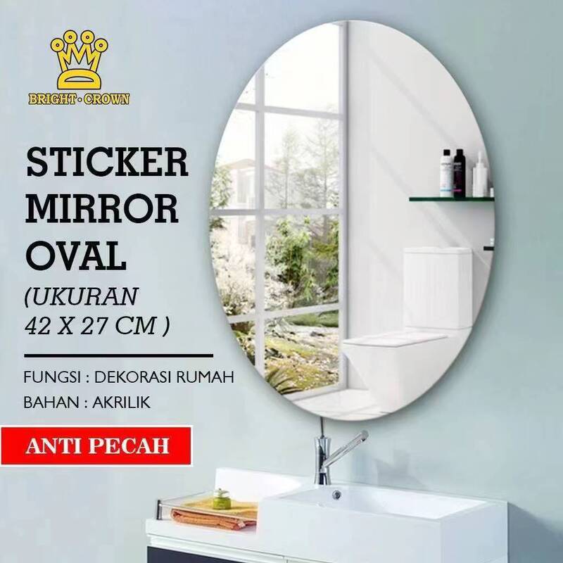 Oval Acrylic Mirror Wall Stickers Asymmetrical Shaped Mirror Stickers Bathroom Vanity Mirror Soft Mirror Ins Style