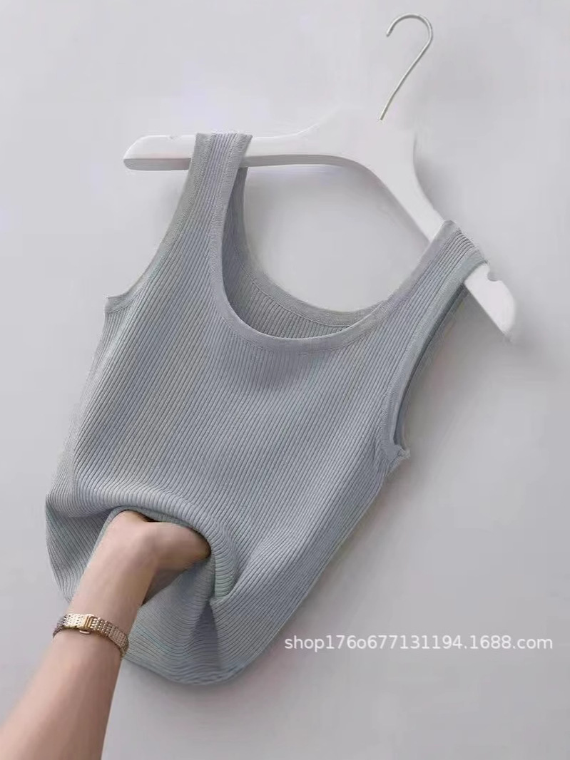 【Direct from Manufacturer】Women's Large Size Slim Fit Ribbed Camisole Tank Top for Summer, Suitable for Outerwear or Layering, Sleeveless Vest