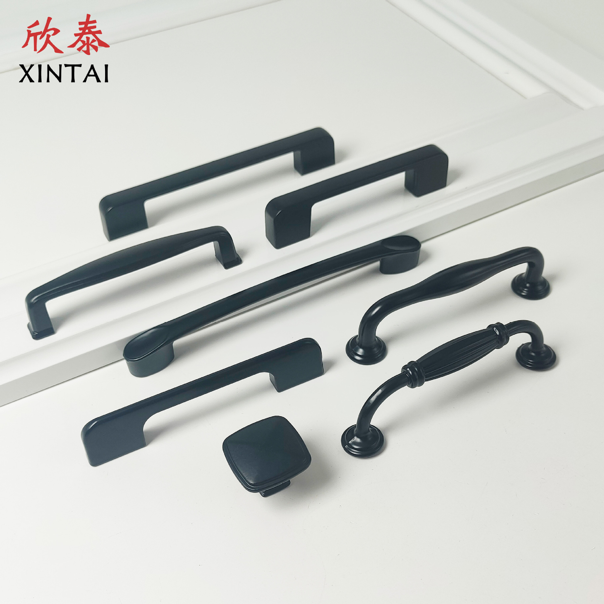 鋁合金拇指印拉手黑色柜子家裝門把手衣櫃門現代簡約抽屜鞋櫃五金