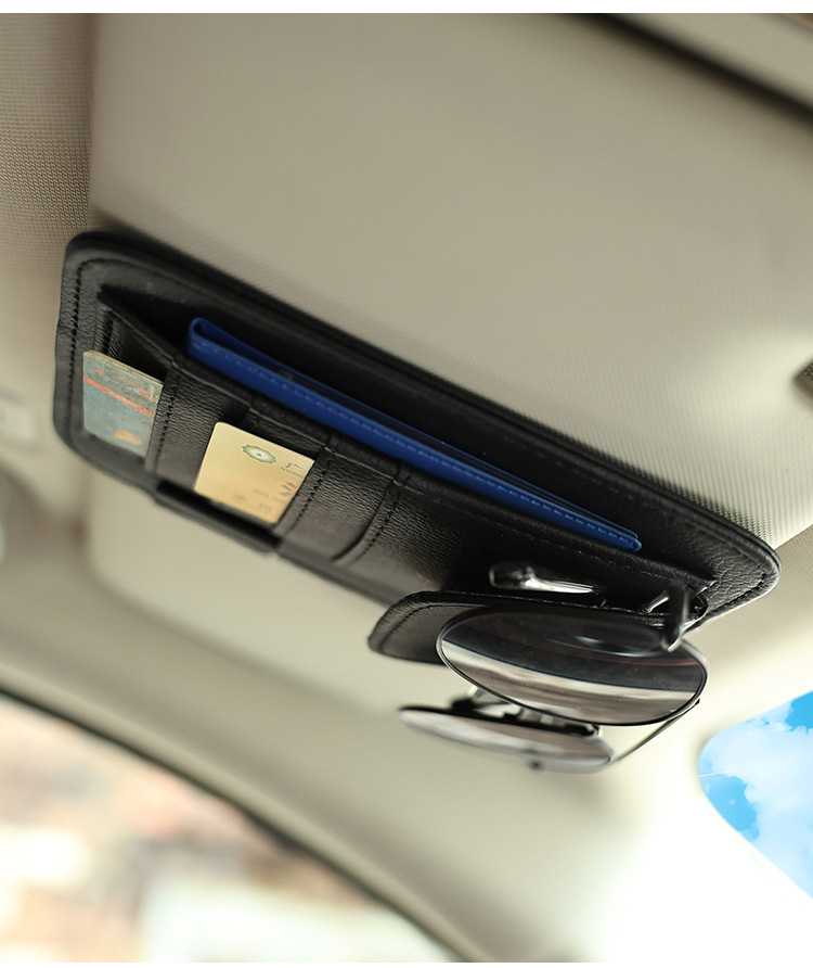 Car Sun Visor Storage Glasses Holder, In-Car Card and Document Holder, Receipt Storage Clip, Car Interior Glasses Clip
