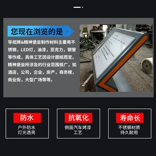 不锈钢铝板导视牌立体商场医院学校指示牌公园广告牌抗风耐用户外