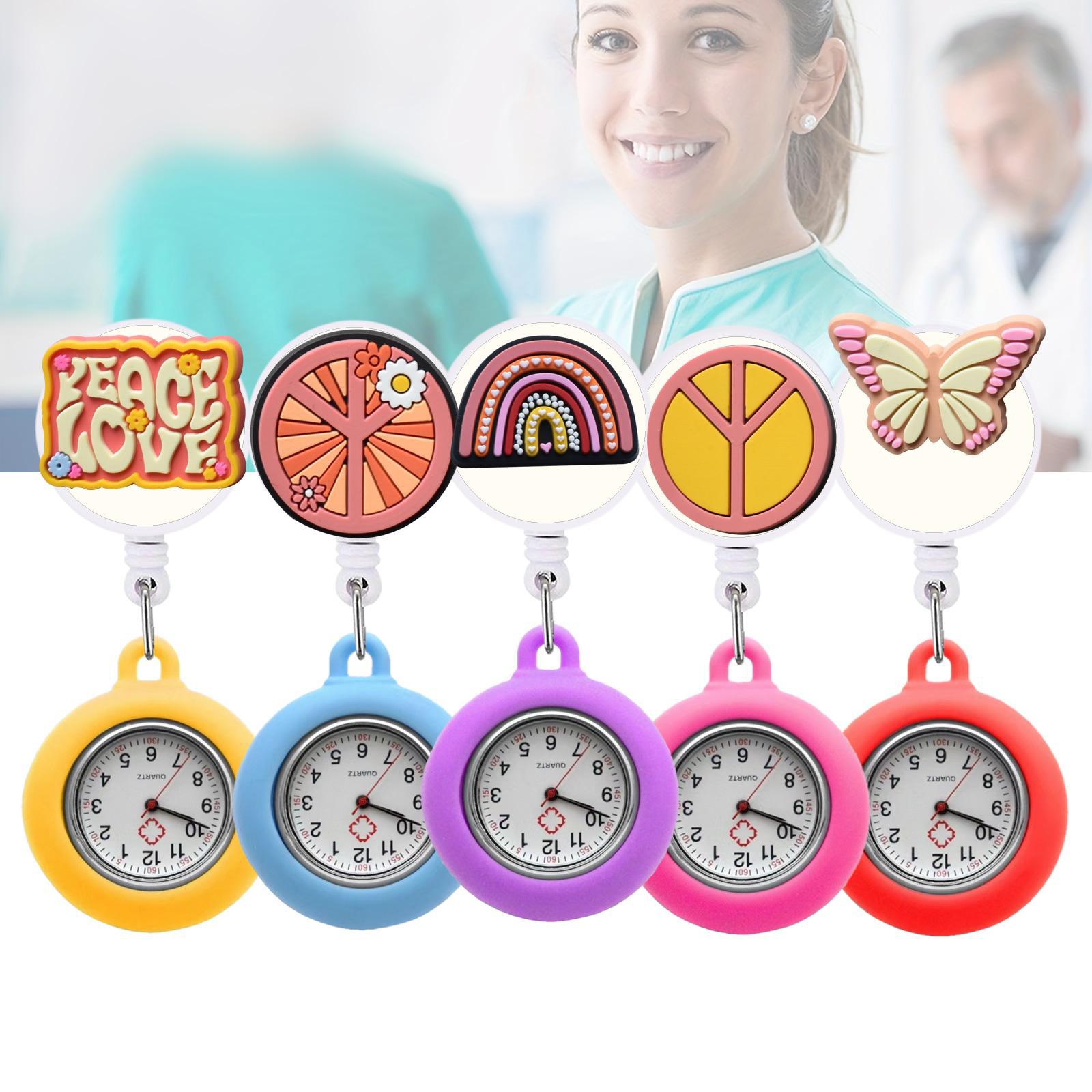 Amazon New Orange Peace Series Wall Watch Patch Esy Cartoon Cute Silicone Medical Special Pocket Watch Student