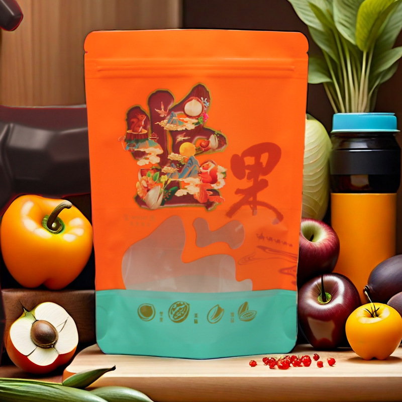 喜庆包装袋核桃碧根果开心果花生瓜子松子食品袋坚果牛皮纸袋现货