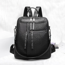 真皮双肩包女2021夏新款超火时尚百搭大容量镶钻两用旅行防盗背包