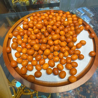 天然蜜蜡橘皮老蜡枣珠 DIY百搭饰品 老蜜蜡枣珠配饰 尺寸10到15m