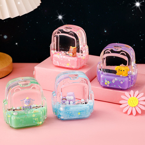 Creative dried flowers, luminous school bag, oil drop ornaments, oil quicksand bottle, same quicksand floating gift gift