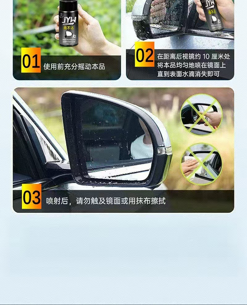 R1 Hygienic Non-Stick Liquid Rain Repellent Coating for Rearview Mirrors, Rain-Repellent Magic Tool for Car Window Glass, Water-Repellent Spray