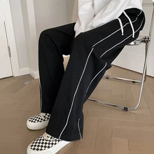 【250g新氧棉】黑色显高运动阔腿裤女高腰显瘦宽松休闲百搭直筒拖