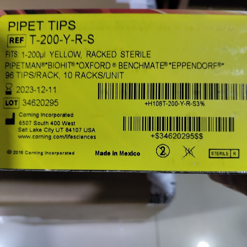 爱思进AxygenT-200-Y-R-S200µL通用移液器吸头斜尖铰链式吸头盒