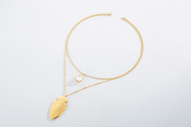 fashion creative stainless steel rhinestone earrings necklace set wholesale Nihaojewelry