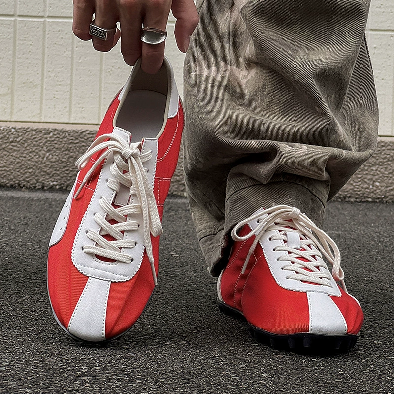 Модные трендовые нишевые моральные тренировочные туфли из парусины, популярные универсальные легкие повседневные спортивные туфли 25385 красные-J