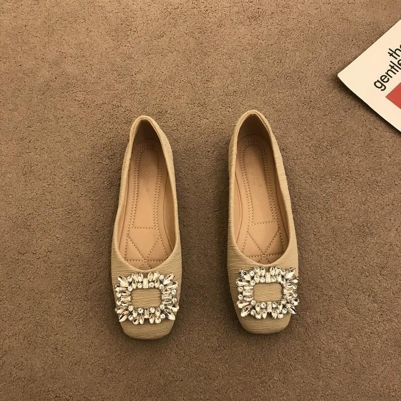 外贸批发软底浅口一脚蹬小皮鞋时尚通勤工作鞋2025夏季新款妈妈鞋