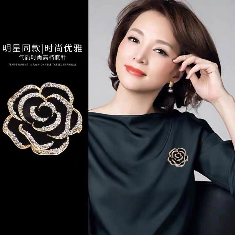 (2개) 동백 하이 엔드 브로치 여자 재킷 세트 액세서리 기질 CORSAGE PIN 올매치 장식