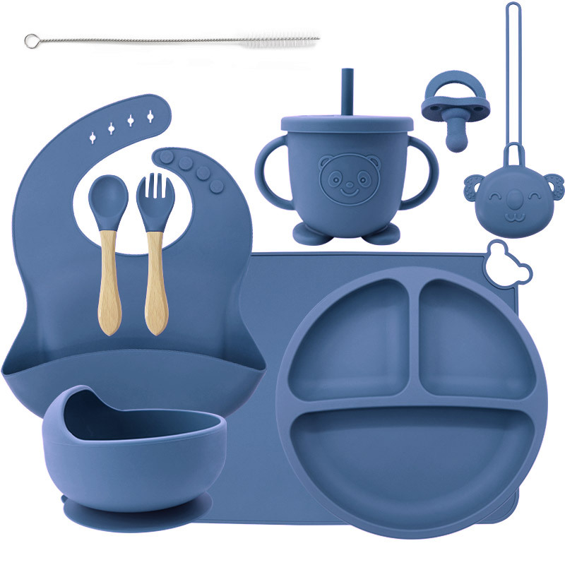 Suministros de silicona fábrica de suministros para niños suplemento de alimentos tazón plato de vajilla suplemento de alimentos mantel de alimentación materno e infantil necesidades diarias