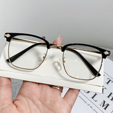 TR2173新款个性方形金属近视眼镜框女文艺男网红平光镜架蓝光眼睛