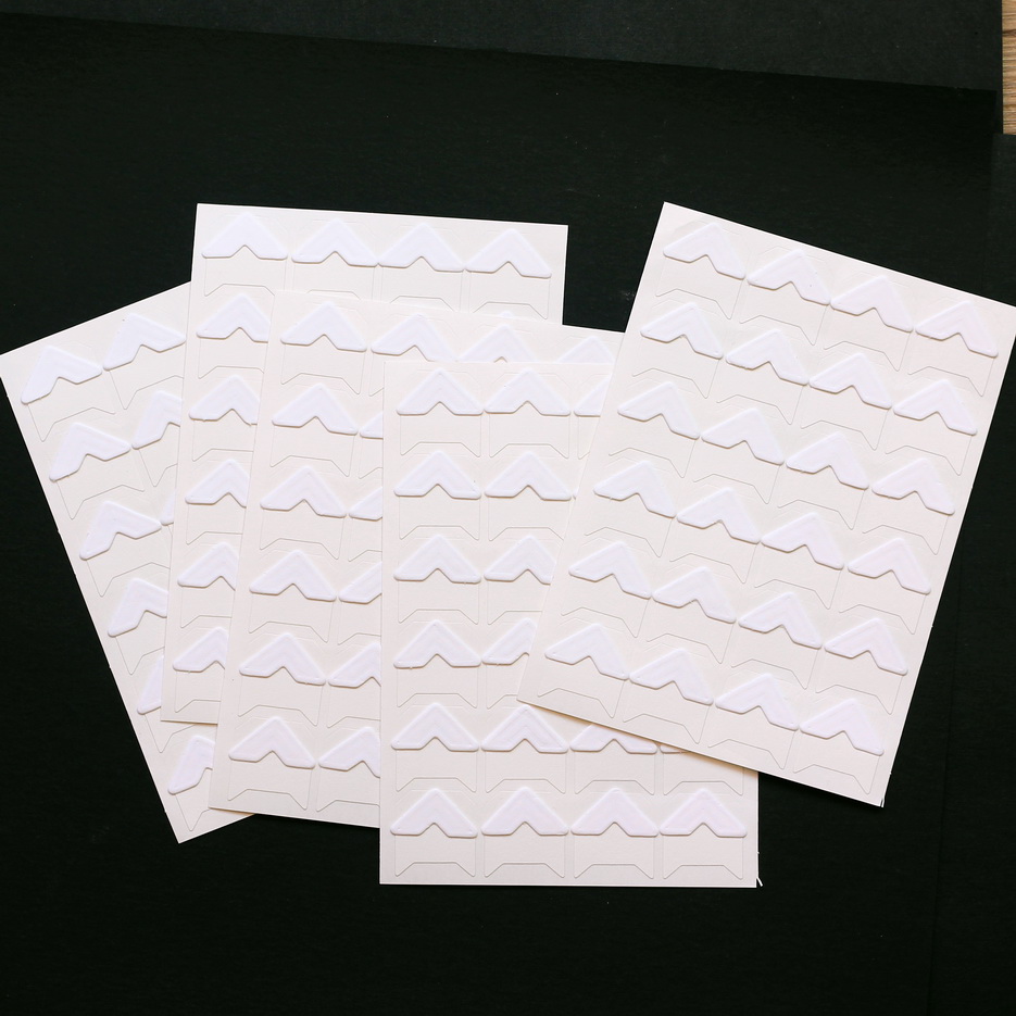 흰색 크라프트지 코너 스티커 5개