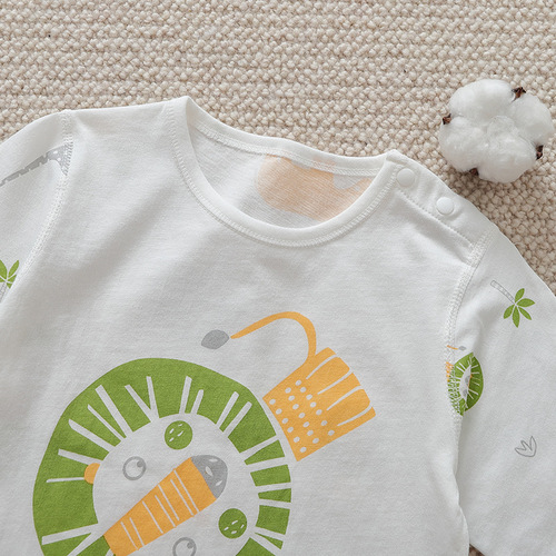 儿童套装a类春夏新款一件代发纯棉无骨薄款长袖男童睡衣女童春装