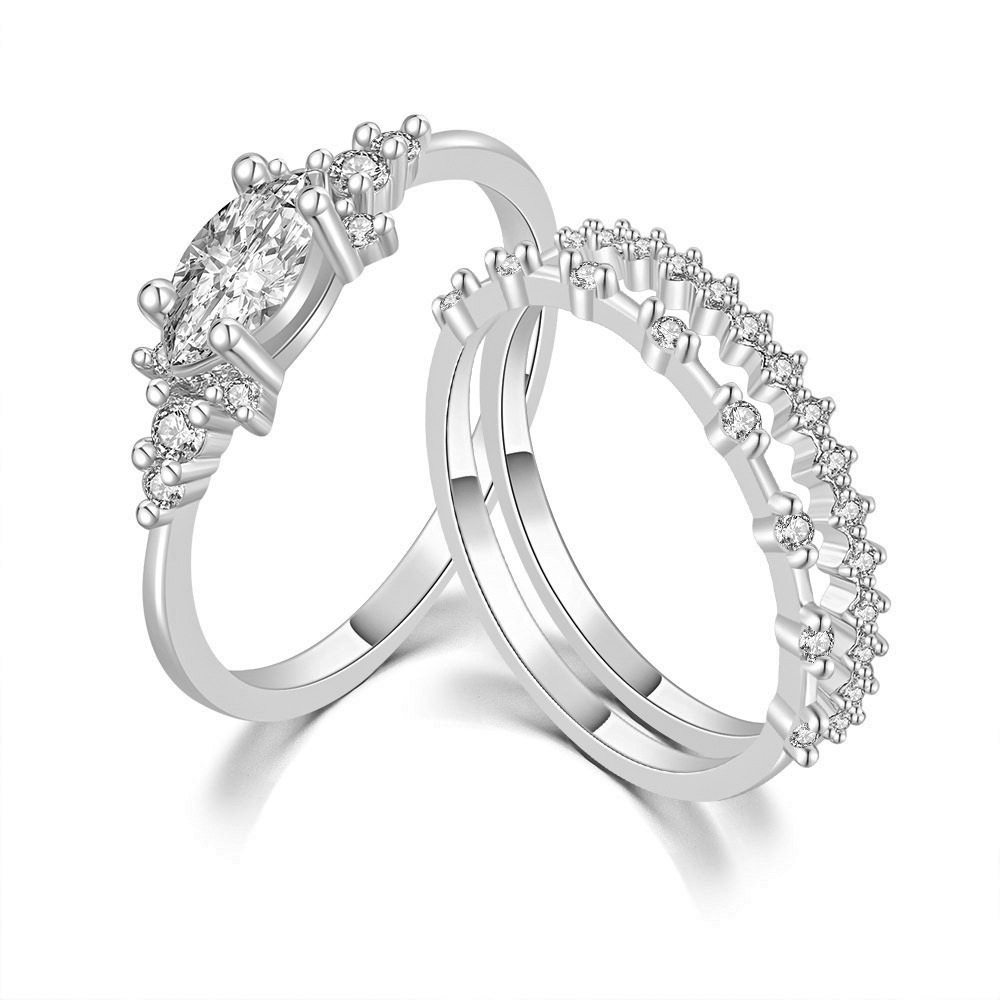 Ensemble de bagues de fiançailles de luxe en trois pièces pour princesse_voghion.com