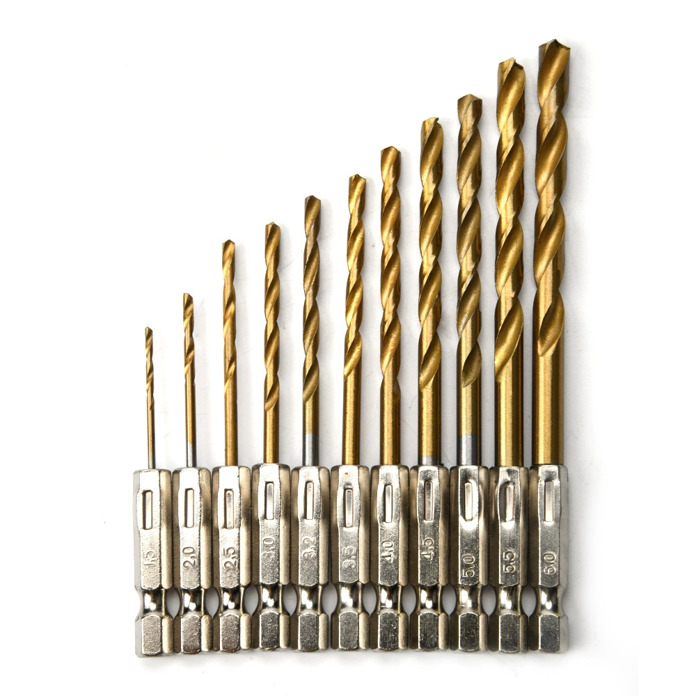 Шестигранный хвостовик 13 шт. Подшипниковая сталь с титановым покрытием спиральное сверло 1,5-6,5 электродрель отвертка для сверления воздушной партии сверла