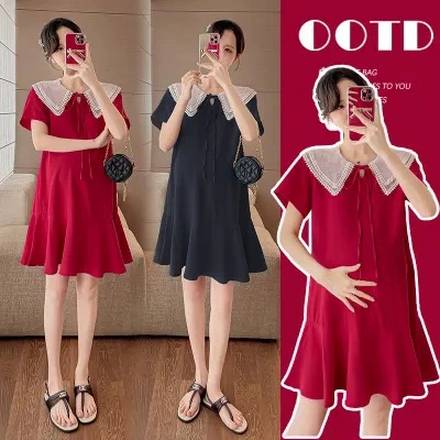 Summer clothing, doll, dress for pregnant, new collection, doll collar, loose fit