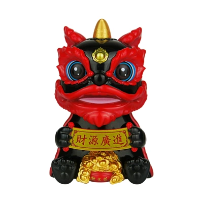 lucky nod solar lion car: Car ornaments - as-shown-in-the-picture-mly23119-solar-lion-wake-black