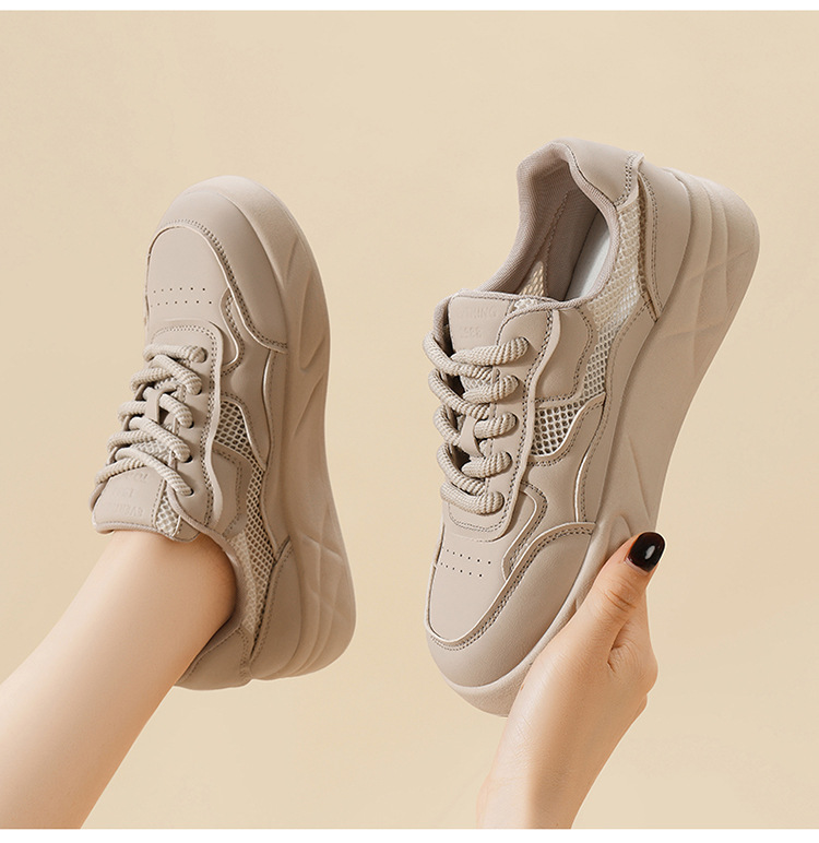 Giày sneaker nữ da thật màu trắng lưới thoáng khí đế bằng mùa hè 2025 — JST 7193 màu đen kiểu nửa kéo, gót cao 6cm, JST 1802- 1m màu, chiều cao gót 4CM, LJ 33005 màu mơ nhạt gót cao 3.5cm, LJ 33005m gót trắng cao 3.5cm chi tiết 7