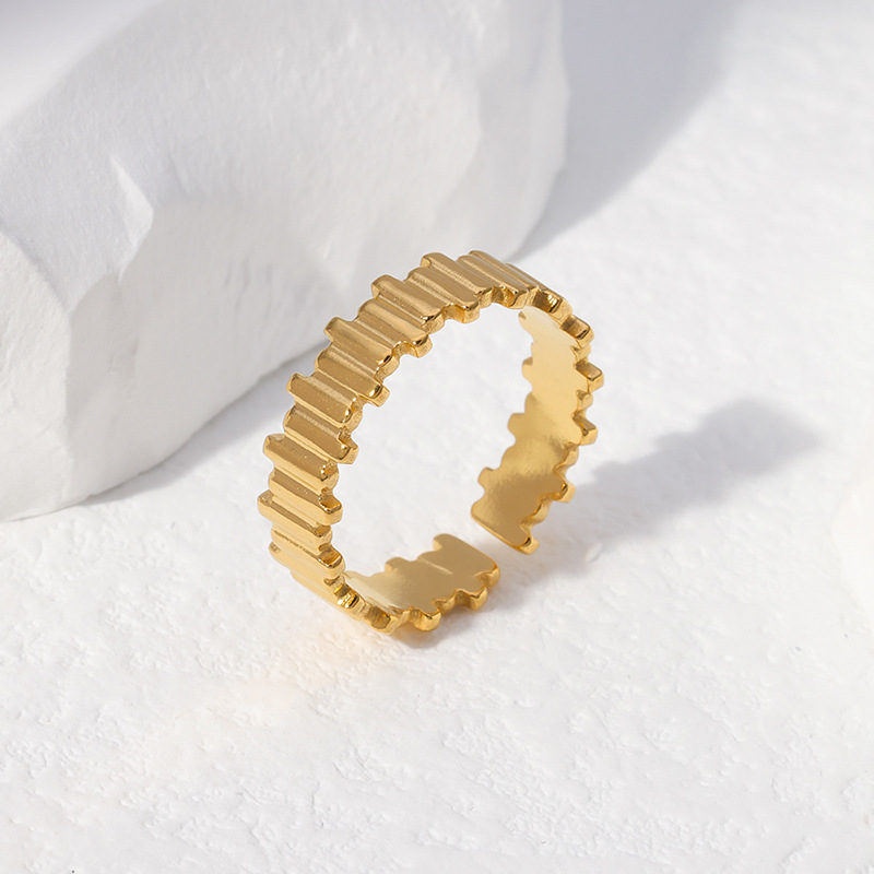 Fashion Geometric Solid Color Stainless Steel Rings 1 Piece