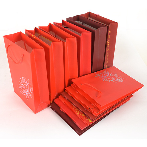 Red Handbag Paper Bag Jewelry Packaging Gift Box Storage Outer Packaging Paper Bag Gift Bag White Cardboard Gift Bag