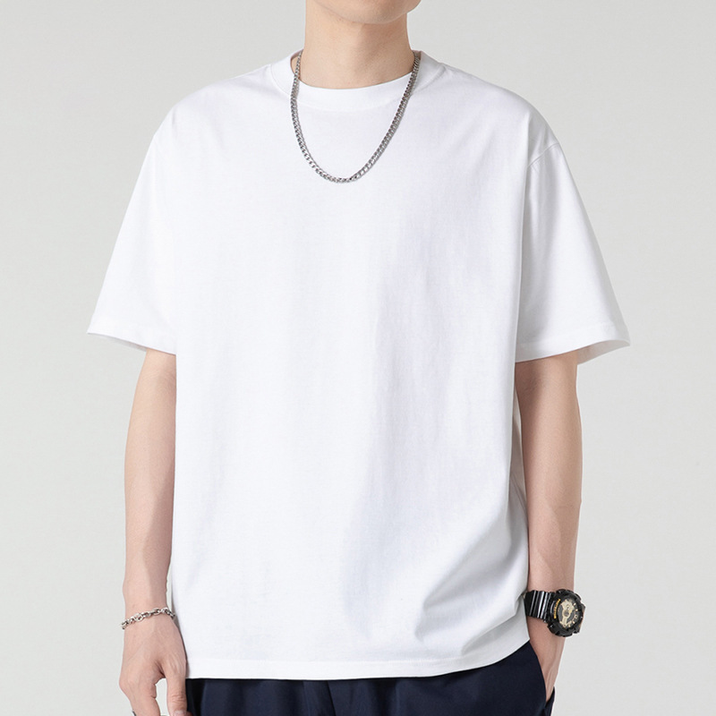 200g Heavyweight Short-sleeved Men's Simple and Versatile ins Loose T-shirt Bottoming Shirt Half-sleeved Boys' New T-line