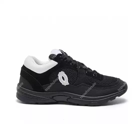 2024 New Arrival Chanel-Style Lace-Up Two-Tone Genuine Leather Running Shoes Casual Unisex Sneakers in Stock