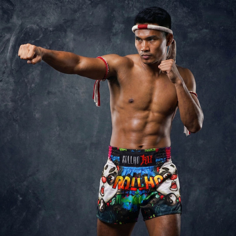 Rouhou Muay Thai Panda Sports Kickboxing Training MMA Shorts UFC Quick-Dry Cartoon Chinese Style Three-Quarter Pants Quick-Dry Breathable Rouhou Muay Thai Panda Sports Kickboxing Training MMA Shorts UFC Quick-Dry Cartoon Chinese Style Three-Quarter Pants Quick-Dry Breathable