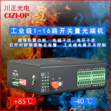 川正工業級開關量光端機1-16路單向雙向報警紅外對射繼電器光端機