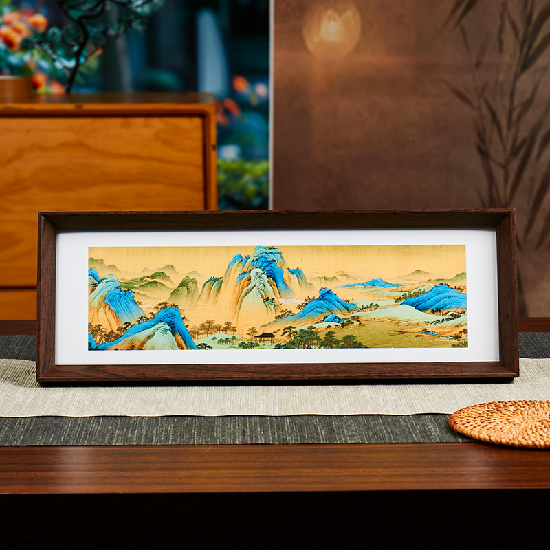 7L8K Thousand Miles of Mountains and Rivers Chinese Painting Landscape Painting Chinese Living Room Sofa Background Decorative Painting Office Bedroom Bedside