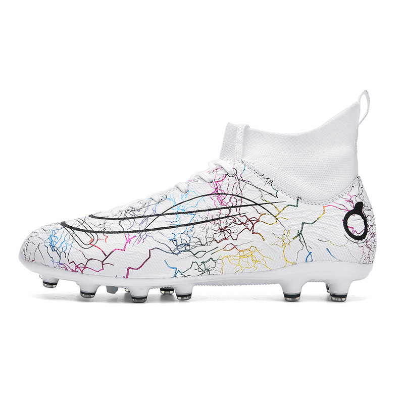 Transfronterizos nuevos zapatos de fútbol FGTF zapatos de hombre y mujer Transpirable High-top uñas largas AG uñas rotas zapatos de fútbol zapatos de entrenamiento de interior