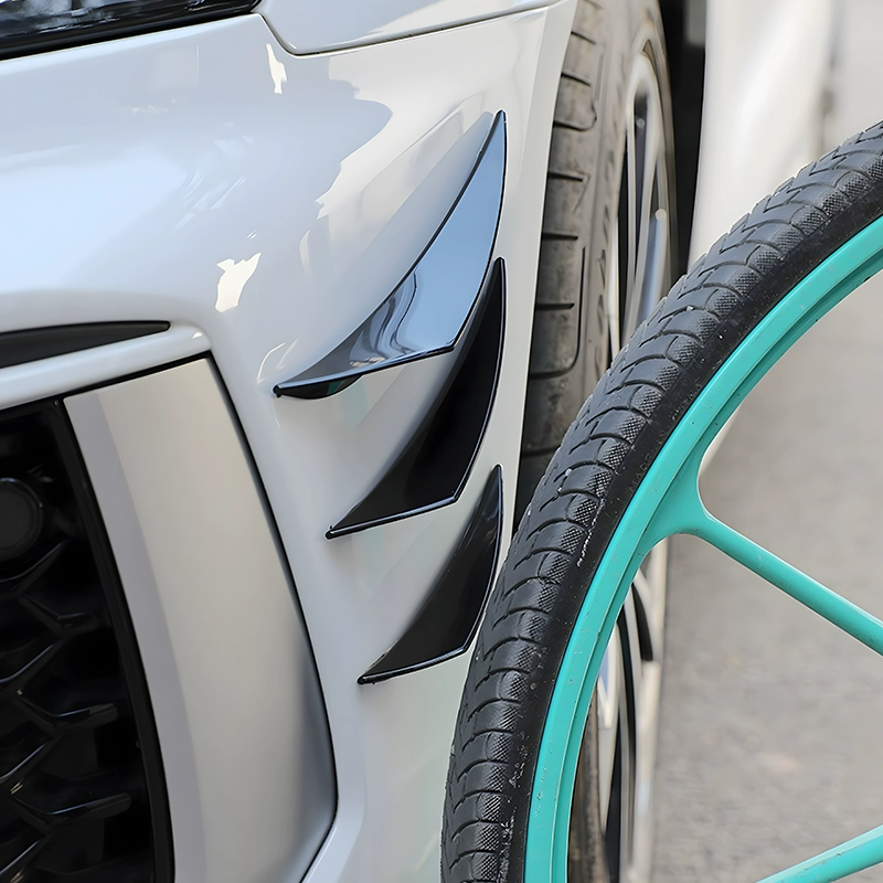 Модификация автомобиля, универсальный бампер, клей для предотвращения столкновений, клей для защиты от царапин, узор из углеродного волокна, полумесяц, спойлер, большой объемный воздушный нож, изогнутый нож