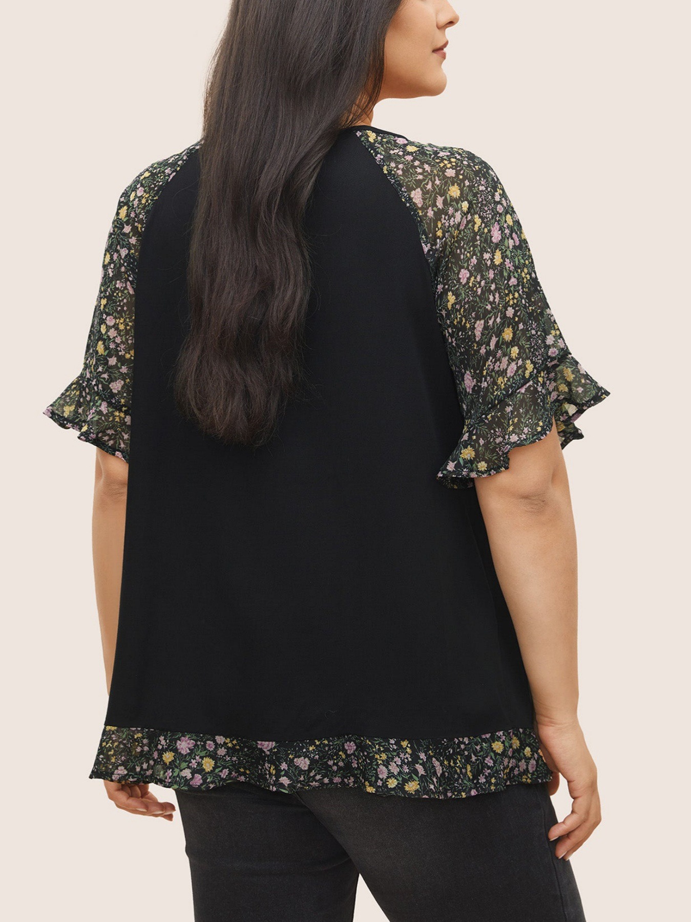 2024 Europa y los Estados Unidos transfronterizos de verano nuevo gran tela de vestir camiseta de decoración de cuello V image 3