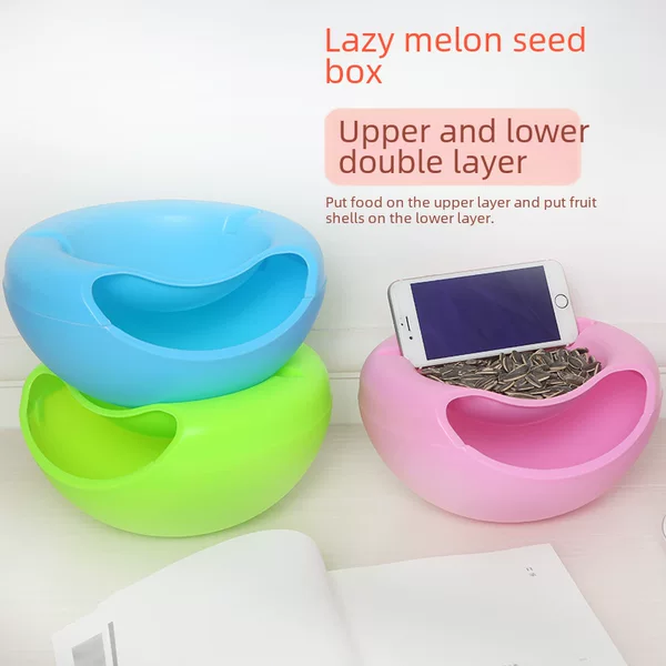 Double-Layered Melon Seed Shell Storage Box Snack Tray