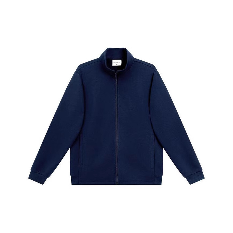 Zipper collar sweater men's 2024 autumn new 380G composite cotton casual solid color knitted loose cardigan coat