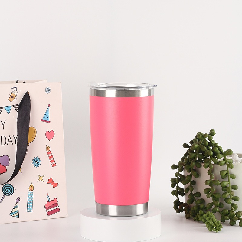 Taza de automóvil de color transfronterizo 304 taza de aislamiento de vacío de acero inoxidable de doble capa resistente a caídas portable de aislamiento de frío taza recta