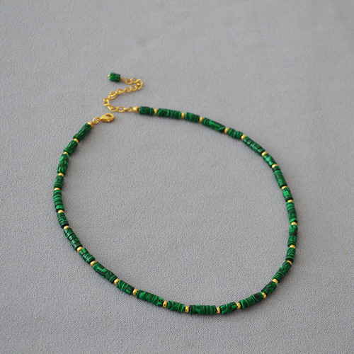 European and American Minority Retro Bohemian Mixed Color Stone Bead Splicing Fashion Simple Fresh Necklace Clavicle Chain 
