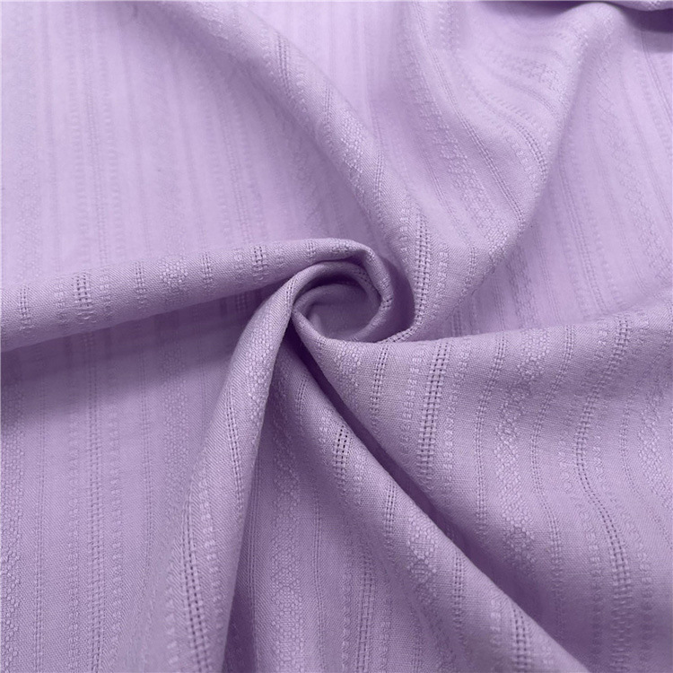 Nuevo diseño textil de rayas 100% algodón jacquard tela de mujer