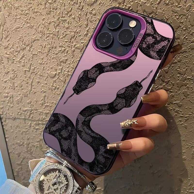 Nueva funda para teléfono móvil iphone16 aplicable europea y americana 11 Apple 15promax/14 Dark Snake 13pro12 personalidad