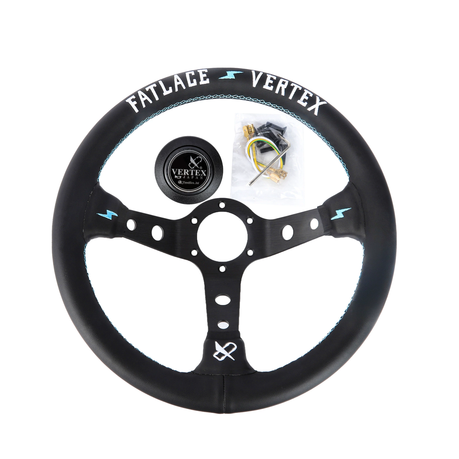 Автомобильный универсальный модифицированный руль 13inch Руль с вышивкой молния Гоночный сплав + кожаный руль