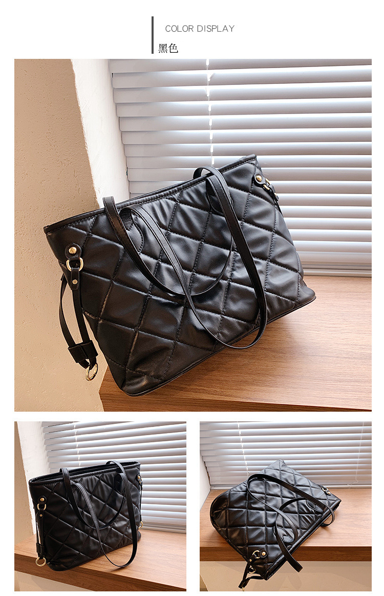 New Style Rhombus Shoulder Bag Trendy Fashion Portable Large Capacity Simple Tote Bag display picture 26