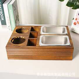 木制分格零食盒客厅茶几饮料架桌面遥控器零食收纳盒收纳托盘