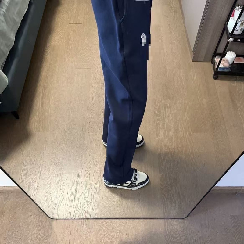 Guangzhou high-end trendy brand Mengjia men's new embroidered logo versatile casual straight-leg pants wholesale