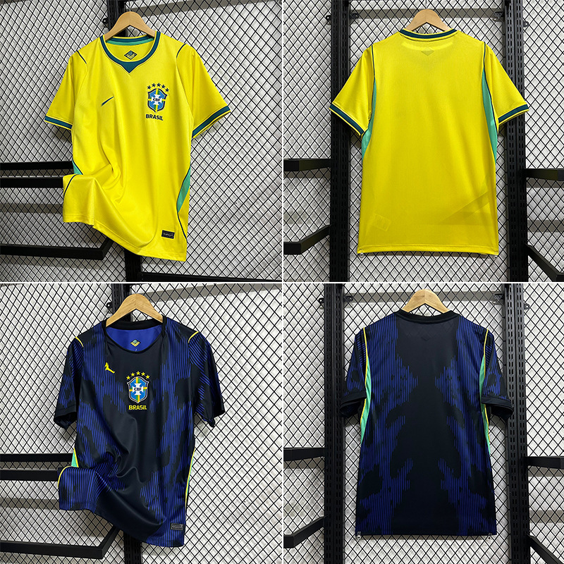 Brazil Team Brazil World Cup Football Uniform National Team Home and Away Jersey Short-Sleeved T-Shirt Cross-Border Dropshipping Customization
