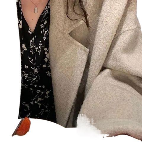 感毛呢外套女2025秋冬新款显瘦气质韩系小个子赫本风加厚呢子大衣|undefined