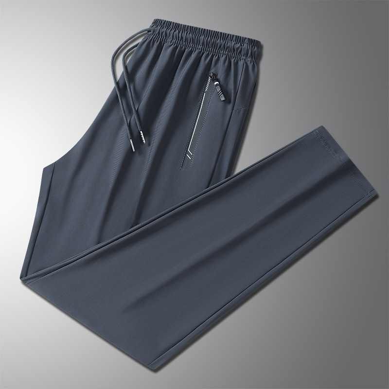 2024 pantalones de seda de hielo de secado rápido de verano para hombres y mujeres pantalones deportivos elásticos casuales de talla grande pantalones deportivos rectos al por mayor de fábrica