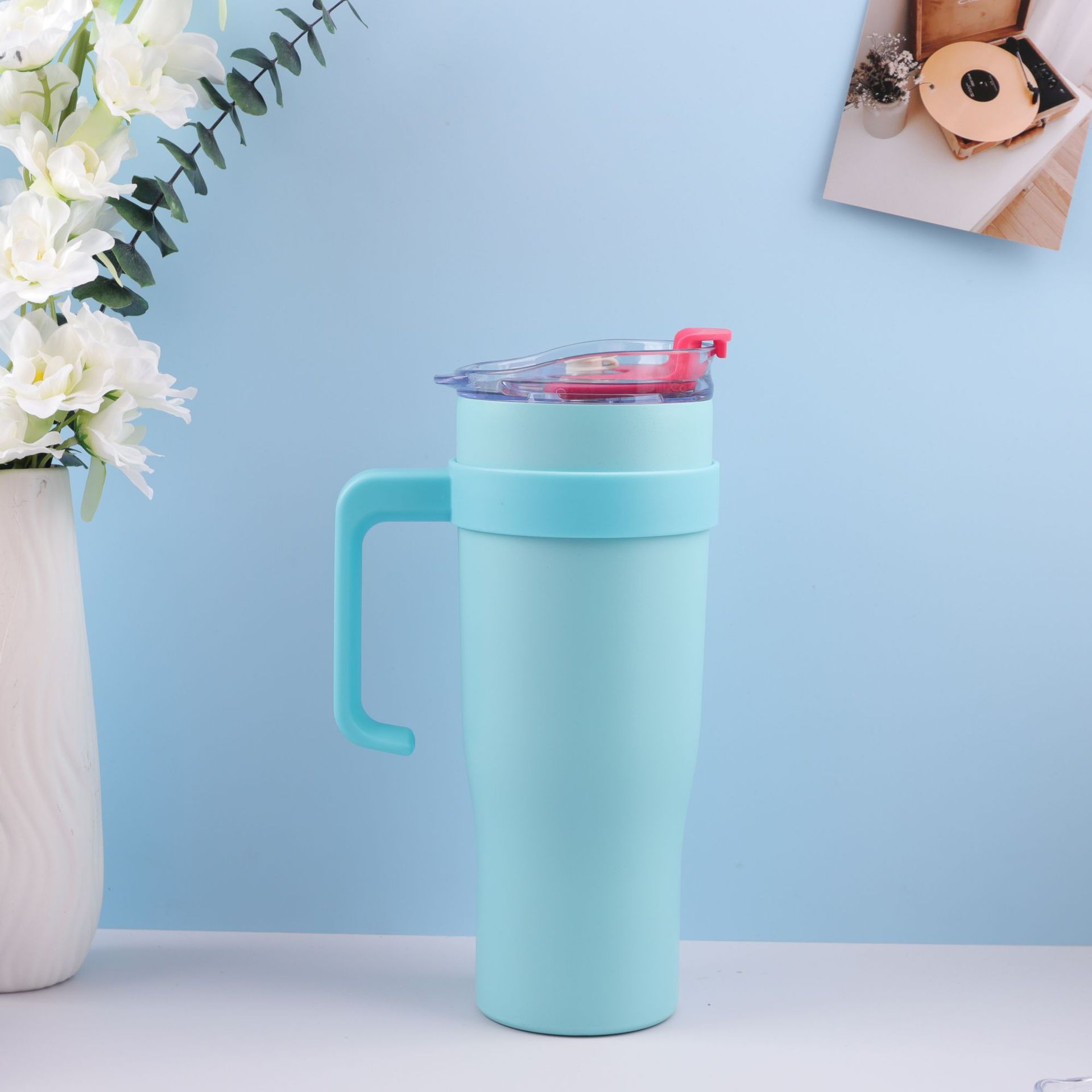 Popular Big Mac taza de café 304 de acero inoxidable taza de vacío mango coche de alta calidad de gran capacidad de paja taza de agua